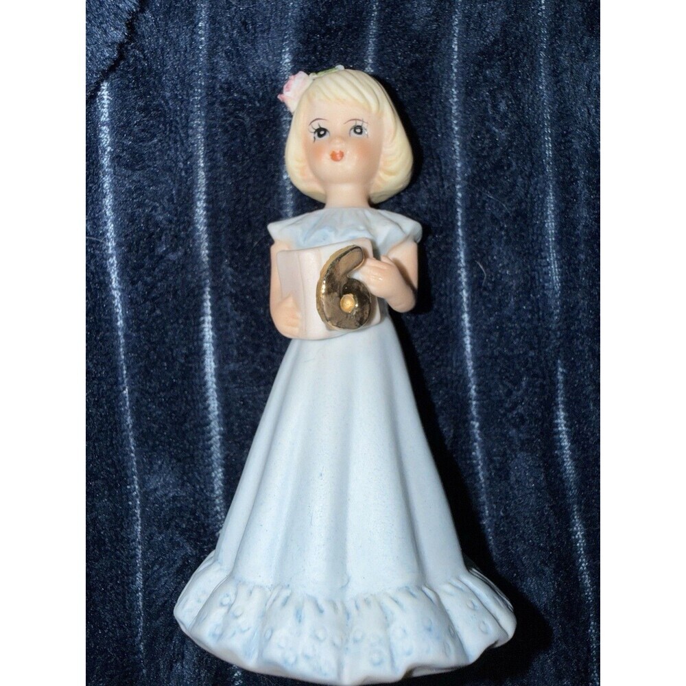 1981 Vintage Enesco Porcelain Growing Up Birthday Girl Figurine - Age 6